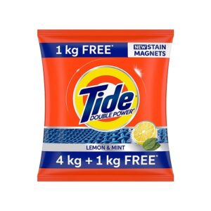 Tide Double Power Lemon & Mint Detergent Powder – 4Kg + 1Kg (5Kg)